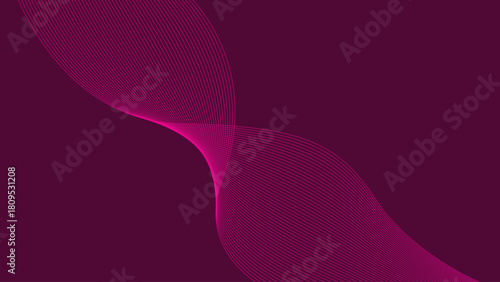Abstract magenta wave form on dark purple background