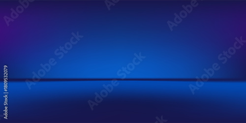 Blue and Black gradient background. Dark blue studio room background. Modern Clean design for displaying product. Space for selling products on the website. Vector Eps 10