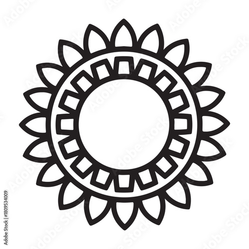 Stylized Sun or Flower Outline Icon