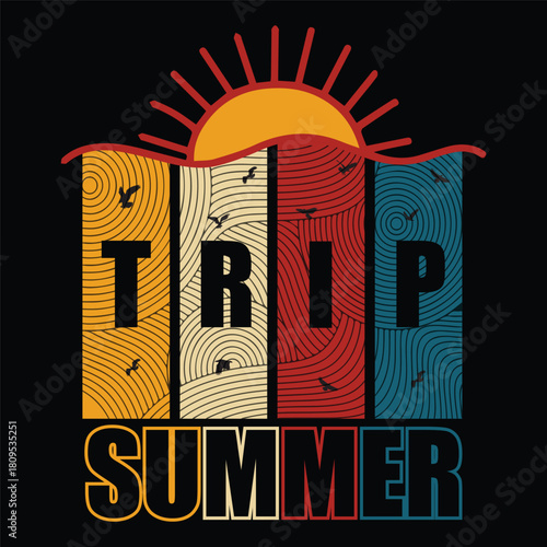 Summer T-shirt Print Vector Design , EPS File