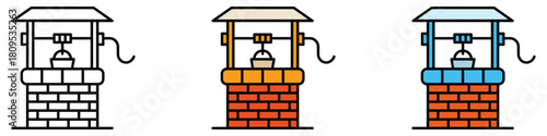 Water well icon vector. rustic charm, promising hope and dreams symbol. vector illustration.