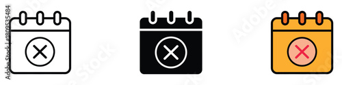 Cancel event icon vector. reminder, planning, and cancellation symbol. vector illustration.