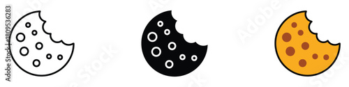 Cookie icon vector. Delicious bitten cookie symbol. vector illustration.