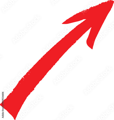 Hand Drawn Red Up Arrow Direction Symbol