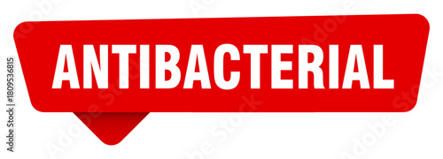 antibacterial red sticker isolated on transpatent background. antibacterial sign