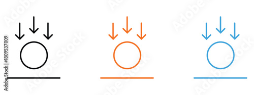 Gravity icon vector. pressure direction, force and gravity symbol. vector illustration.