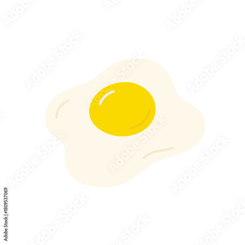 Fried egg cartoon for cooking blogs, food illustrations, recipe cards, breakfast menus, kitchen decor, and culinary designs