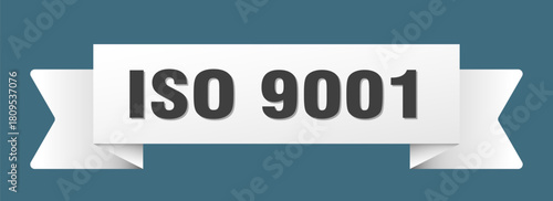 iso 9001 ribbon isolated on transparent background. iso 9001 ribbon