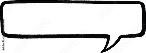 Hand Drawn Long Rectangle Speech Bubble Outline