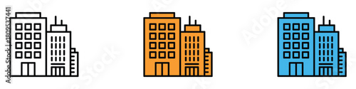 Office Buildings icon vector. urban development projects and city planning symbol. vector illustration.