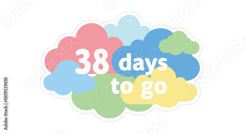 Colorful Countdown Clouds: A Cheerful Reminder with Thirty-Eight Days Remaining to Completion