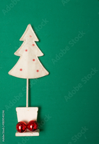 Christmas tree on a green background - Christmas time