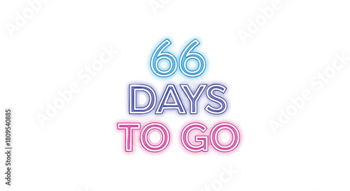 Vibrant countdown artwork showcasing the anticipation of sixty-six days remaining until a momentous event