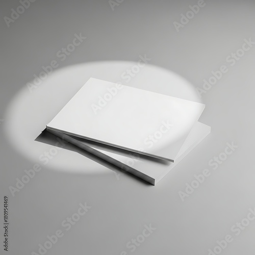  Stacked Square Business Card Mockup Minimalist 3D Render