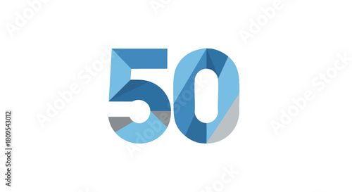 Geometric Fifty Design: A Modern Emblem for Anniversaries and Celebrations