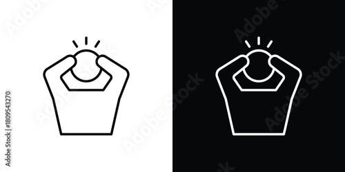 Anxiety icon eps. thin, line, outline and stroke style set