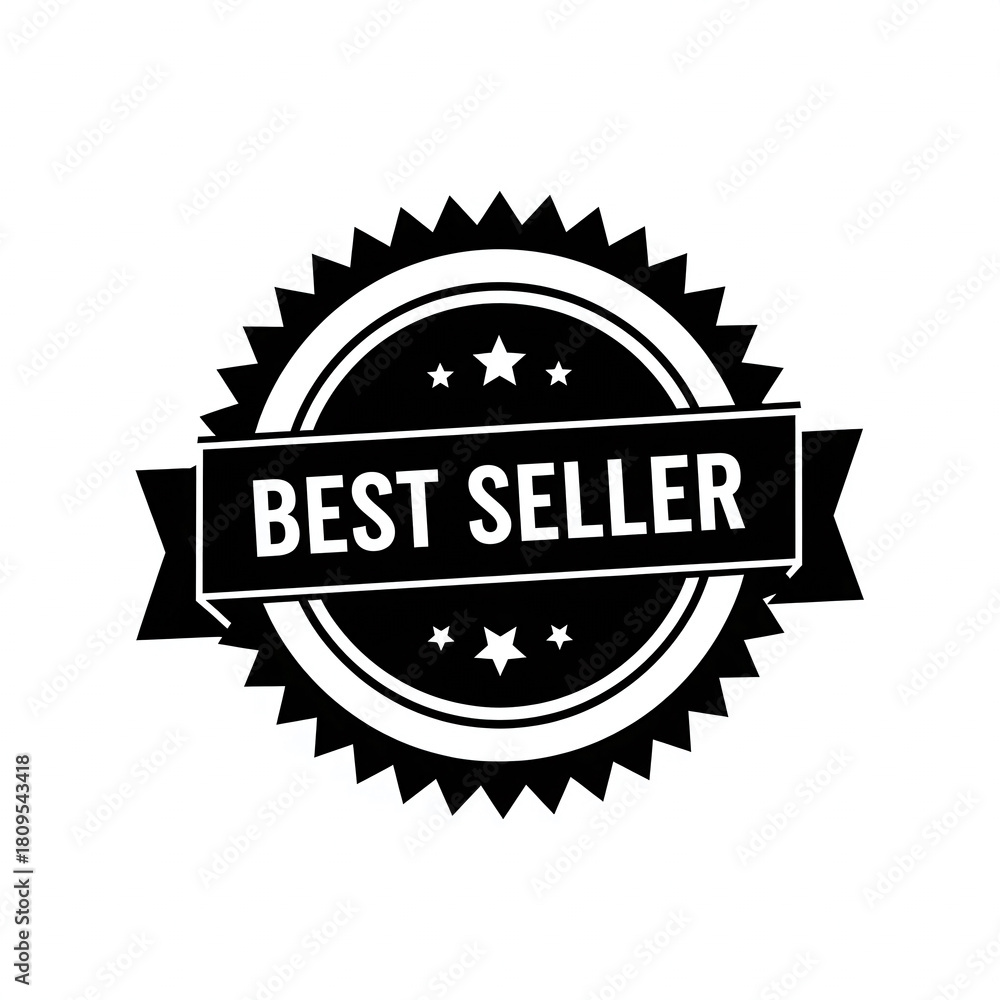 Obraz premium Best seller badge vector illustration a simple black and white design element isolated on a white background