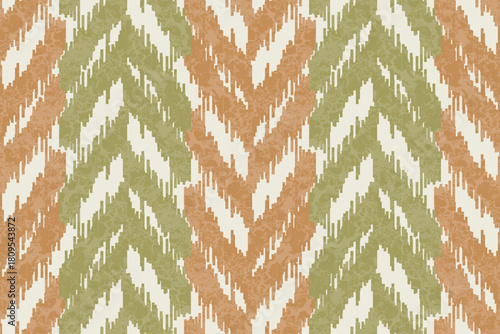 Uzbek ikat pattern silk fabric in Uzbekistan. Background. Geometric ethnic ikat pattern for print, fabric, wallpaper, background, scarfs, background. Ethnic traditional orientation tribal