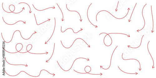 Hand drawn arrow vector icons set. sketch arrow design for business plan and education.