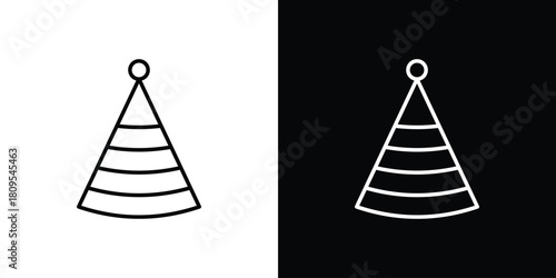 Birthday hat icon eps. thin, line, outline and stroke style set