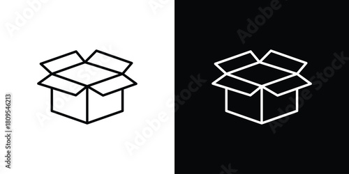 Box opened icon eps. thin, line, outline and stroke style set