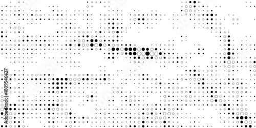 Vector panorama drafting paper. Graphic regular dots grid background. Panorama paper sheet for web design.
