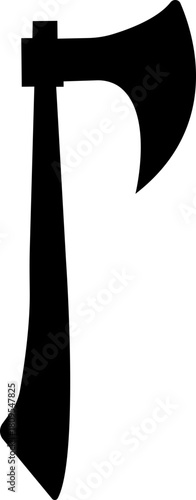 Axe Icon of Battle Axe, Hatchet, and War Tool Symbols, Black Flat Vector Medieval Weapon, Lumberjack Tool, and Combat Armory Design for Graphic Use
