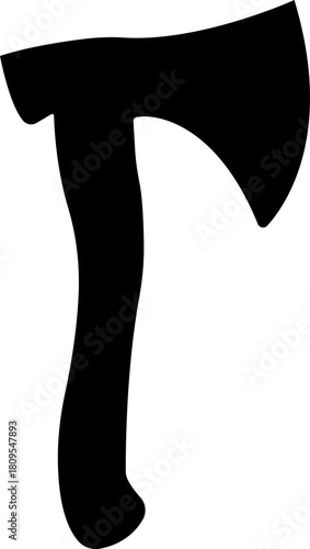 Axe Icon of Battle Axe, Hatchet, and War Tool Symbols, Black Flat Vector Medieval Weapon, Lumberjack Tool, and Combat Armory Design for Graphic Use