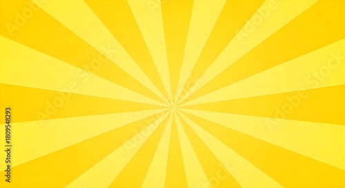Vibrant yellow sunburst pattern background with radial light rays effect