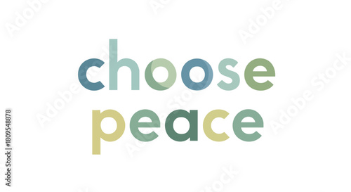 An Inviting Display Featuring the Words 'Choose Peace' in Gentle Colors on White Backdrop