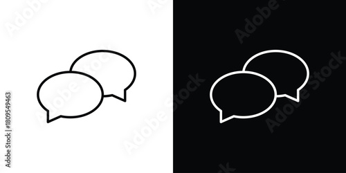 Chat bubble icon eps. thin, line, outline and stroke style set