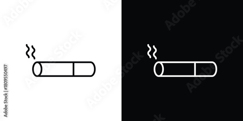 Cigarette icon eps. thin, line, outline and stroke style set