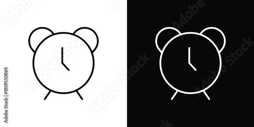 Clock icon eps. thin, line, outline and stroke style set