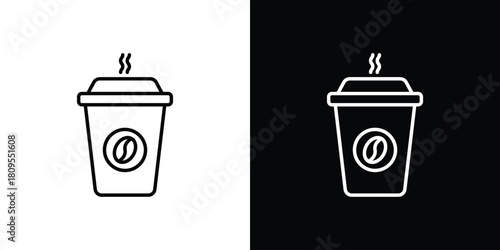 coffee cup icon eps. thin, line, outline and stroke style set