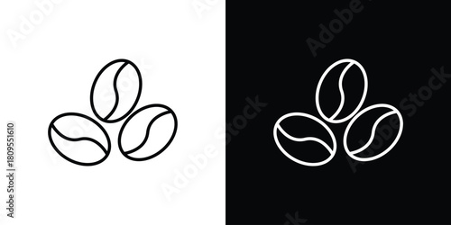 Coffee Bean icon eps. thin, line, outline and stroke style set