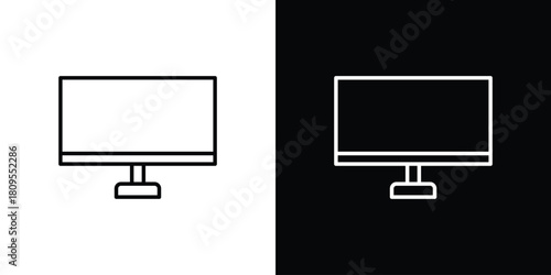 Computer icon eps. thin, line, outline and stroke style set