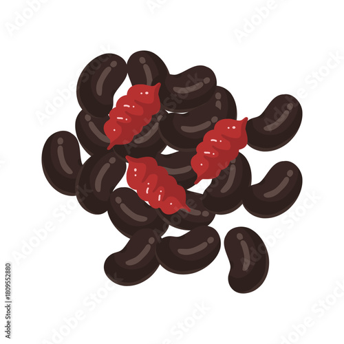 黒豆とちょろぎのイラスト