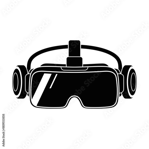 Virtual reality headset icon isolated on white background, Vector, illustration