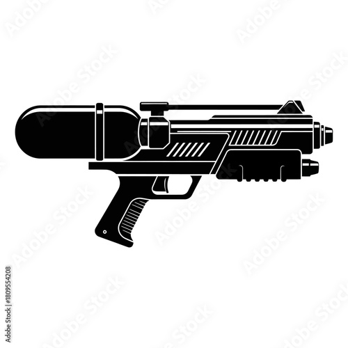 Modern sci-fi water blaster gun isolated on white background, Vector, illustration