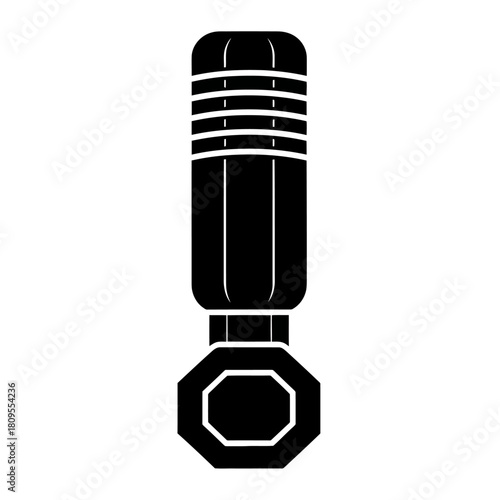 Vintage broadcast mic icon logo isolated on white background, Vector, illustration