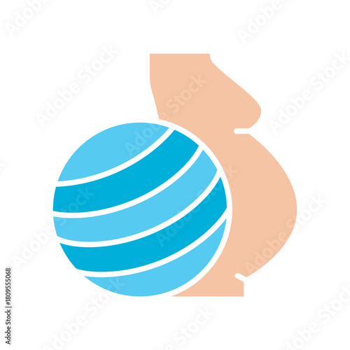 birth ball black line icon. Vector isolated element