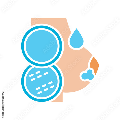 breast pads black line icon. Vector isolated element