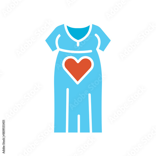 nursing nightgown black line icon. Vector isolated element