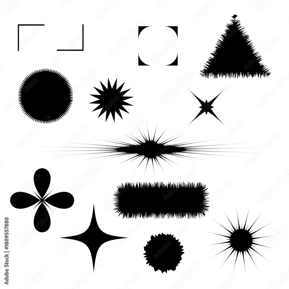 Obraz premium black and white shape set