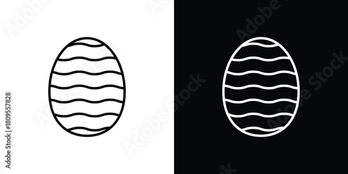 Easter egg icon eps. thin, line, outline and stroke style set