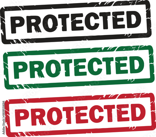 protected stamp text vector