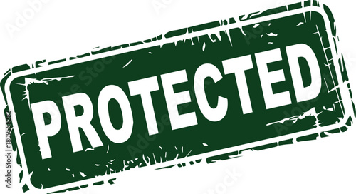 protected stamp text vector