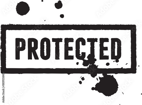 protected stamp text vector