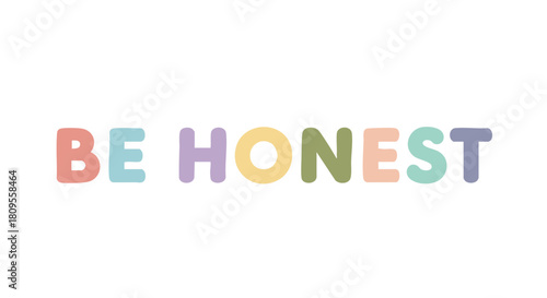 Whimsical Pastel 'Be Honest' Typography Design for Authentic Communication 55 characters