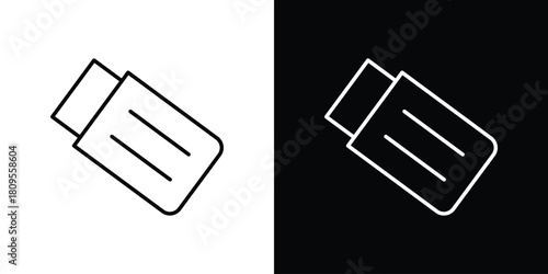 Eraser icon eps. thin, line, outline and stroke style set